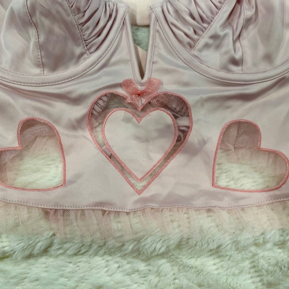 NWT For Love & Lemons 🍋 Lavender/Pink Heart Bustier - Picture 2 of 10